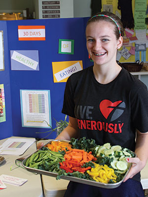 Michelle Shirk Emma Johnston has a passion for health and wellness. She shared her enthusiasm with members of the congregation by serving fresh fruits and vegetables at events and distributing healthy eating charts to youth and adults.