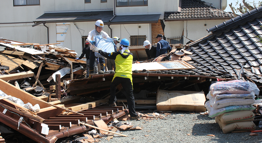 Mashiki town, just east of Kumamoto city, was the epicenter of the April 14 quake and hit again in the April 16 one. Out of some 5,400 homes or buildings that suffered some kind of damage (50 percent of the town), more than 1,000 were completely destroyed.