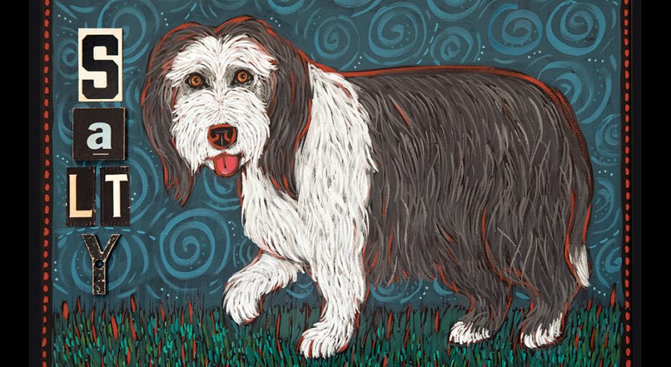 A painting of a dog called Salt