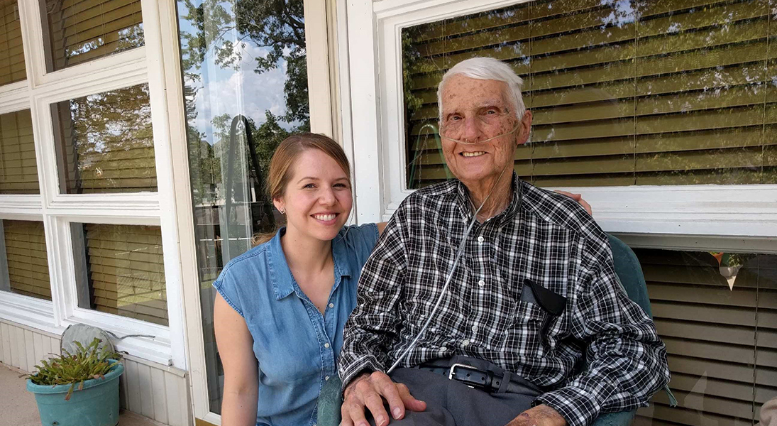 Erin Strybis with Grandpa Rich