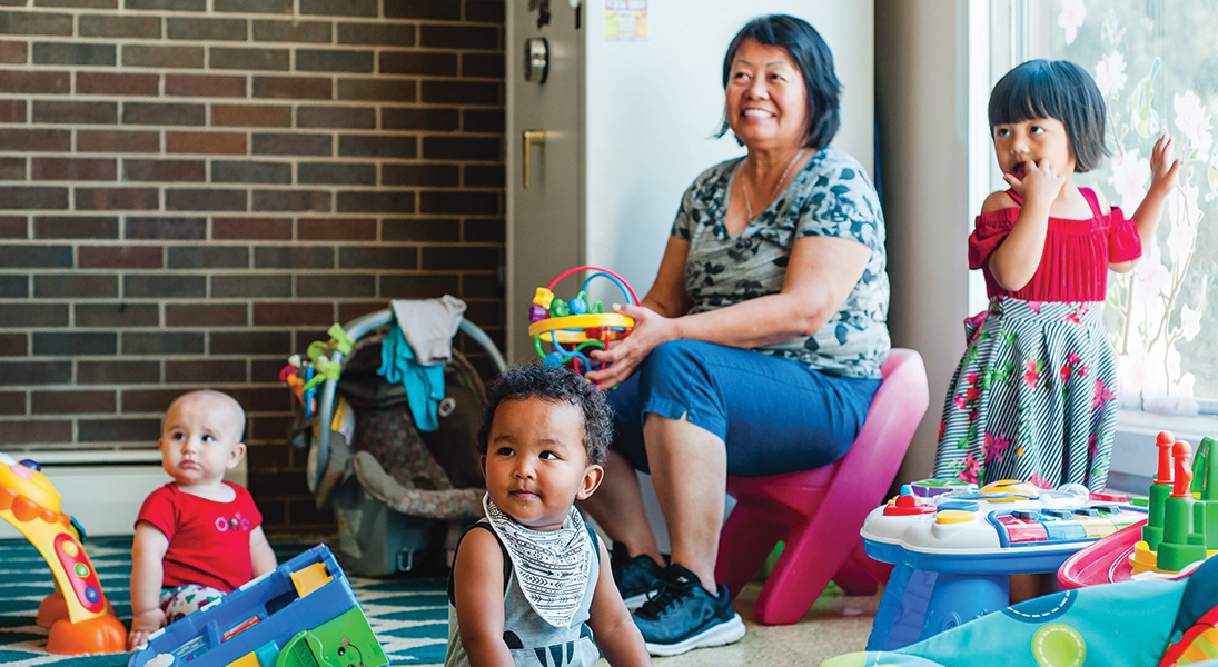 Families with young children receive support through the VEC’s day care services.