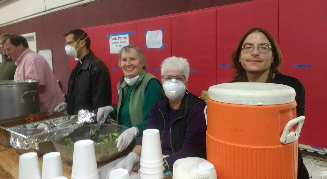 Fire victims volunteer