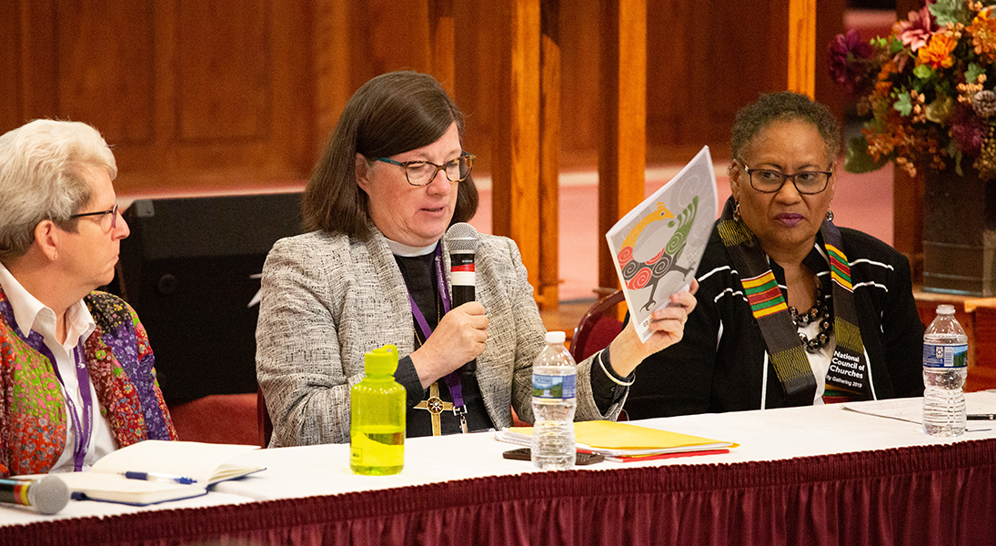 Presiding Bishop Elizabeth Eaton participates in a Heads of Communion panel at the National Council of Churches' Christian Unity Gathering