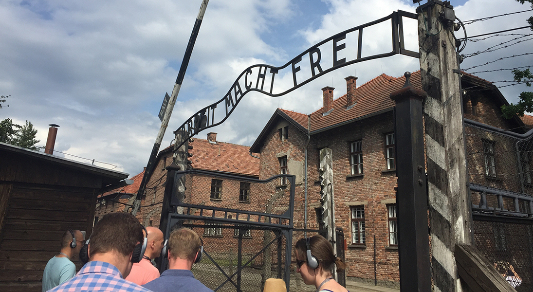 The entrance gate of Auschwitz I