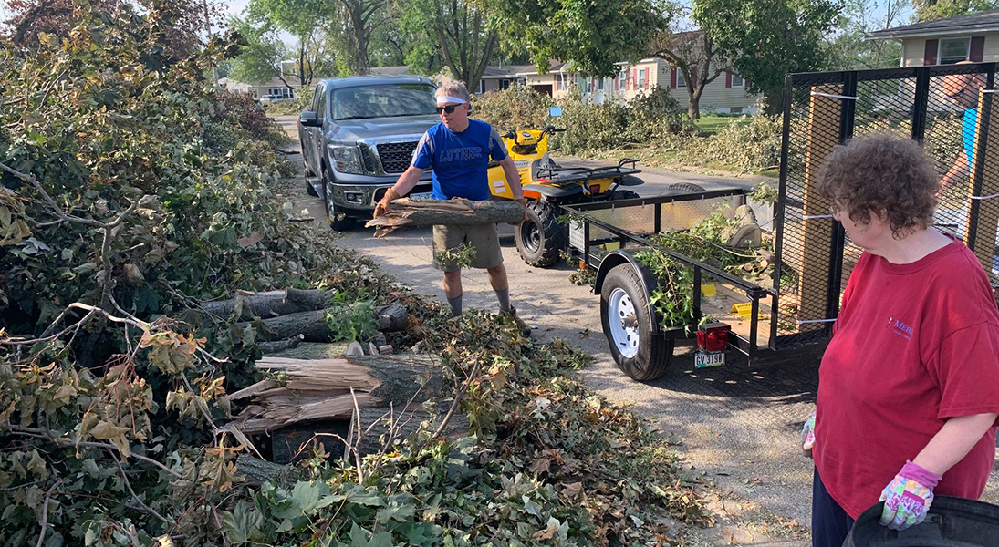 First Lutheran derecho wood cleanup