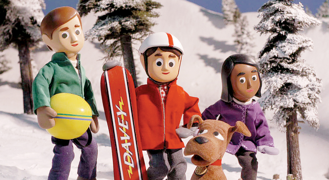 Davey and Goliath Snowboard Christmas friends