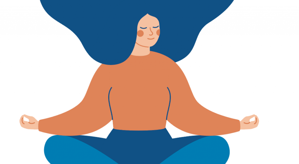 Illustration of woman in yoga pose