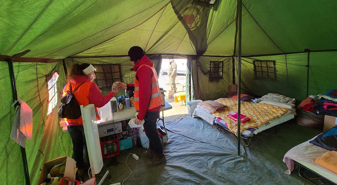 Inside the Lutheran Diacon tent at Vyšné Nemecké