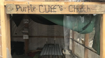 Setting up church at a homeless encampment