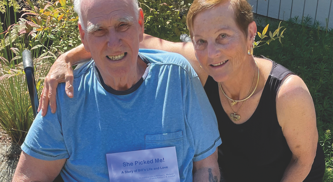 Patient Bill Watson's memory book