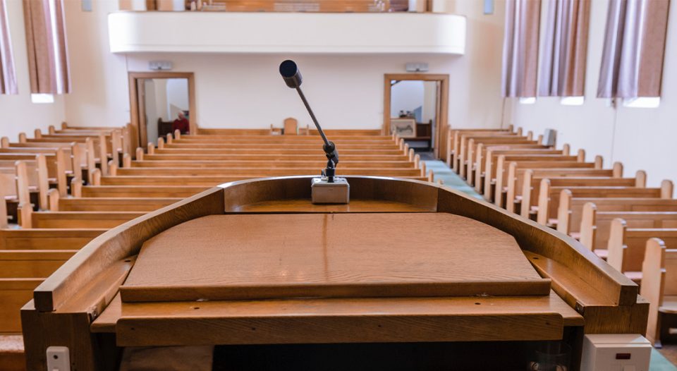 Pulpit in sanctuary