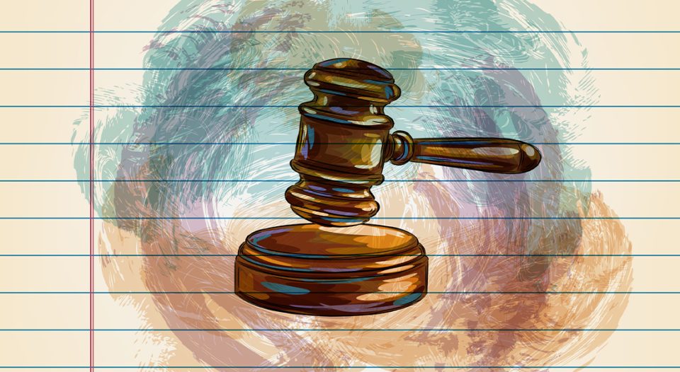 Gavel courtroom illustration