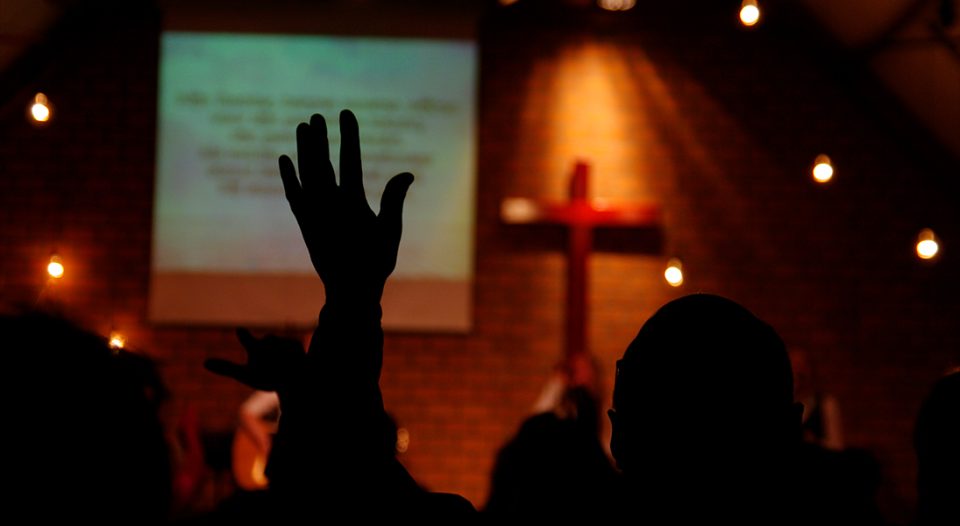 Hands raised in worship