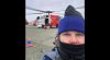 Anne Komulainen with Coast Guard helicopter