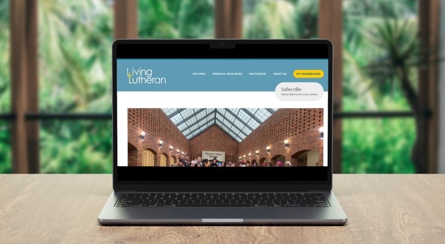 Living Lutheran website on a desktop computer