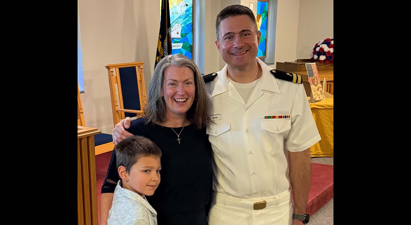 Chaplain William Bevin with family