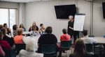 Roske-Metcalfe leads workshops on the craft of storytelling for churches and community organizations, including this session for Church Anew.