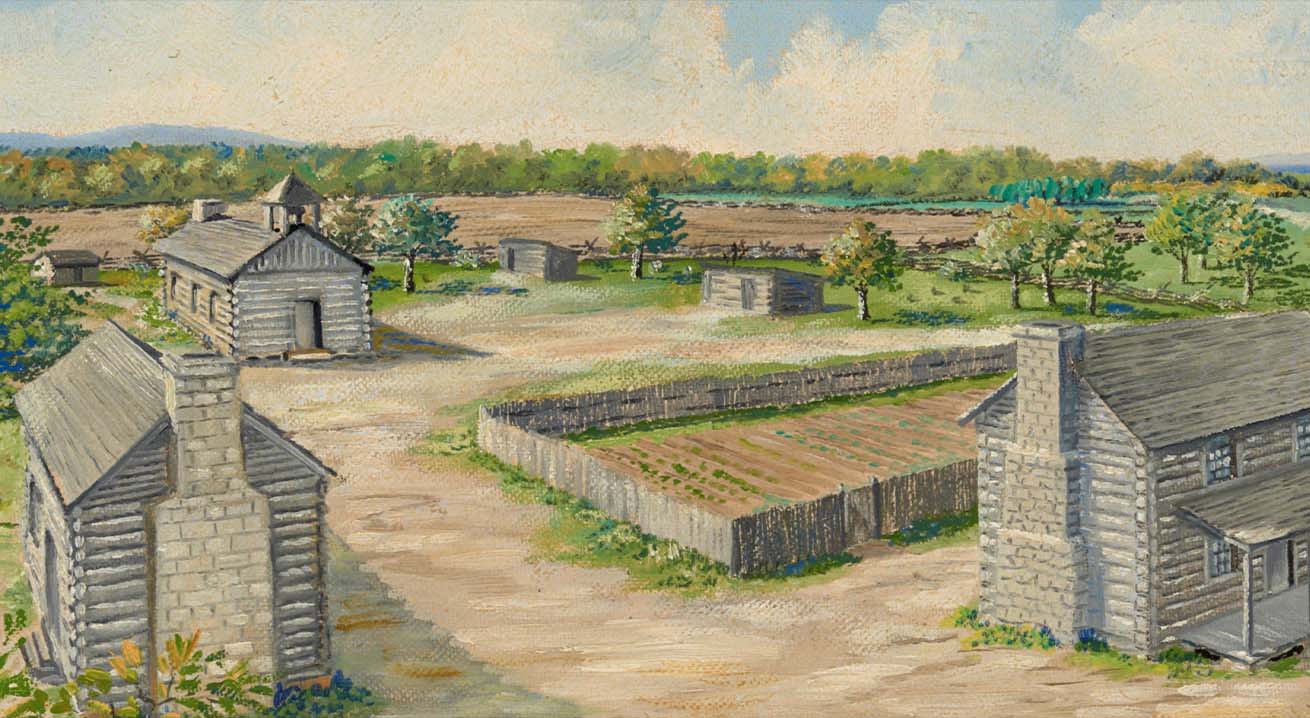 Oaks Indian Mission painting
