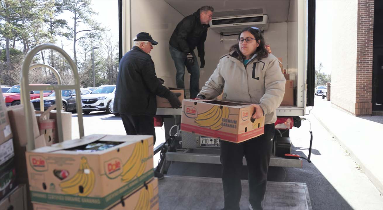 Along with the resources already provided by the congregation’s pantry and kitchen, Shepherd of the Sea obtained ELCA grant funding to purchase a refrigerated truck that allows it to transport large quantities of fresh food.